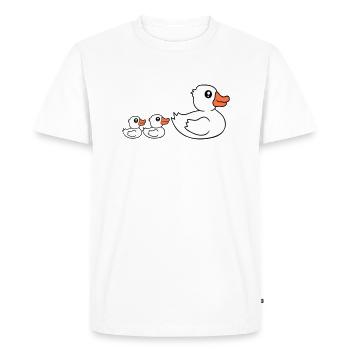 3 Canards Famille Maman Maman Deux Enfants Bébé Papa - T-shirt Premium bio Homme - blanc - Devant - Nico (187cm)