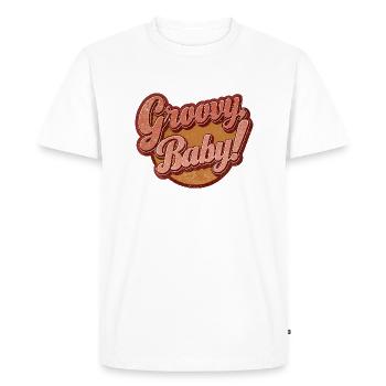Bébé groovy - T-shirt Premium bio Homme - blanc - Devant - Nico (187cm)