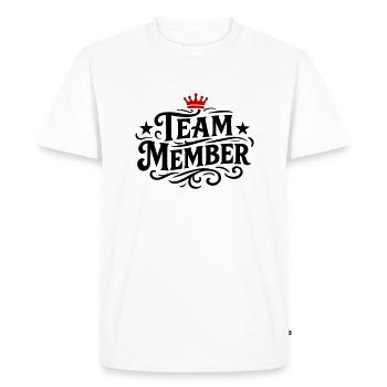 Team Member - Men's Premium Organic T-Shirt - white - Front - Nico (187cm)
