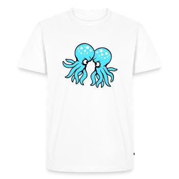 2 Octopus Friends Two Fighting Enemies Rivals - Men's Premium Organic T-Shirt - white - Front - Nico (187cm)