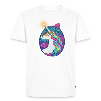 Emblème Licorne - T-shirt Premium bio Homme - blanc - Devant - Nico (187cm)