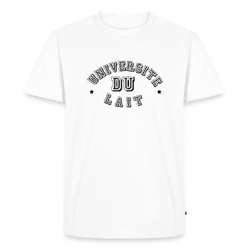 université du lait - T-shirt Premium bio Homme - blanc - Devant - Nico (187cm)