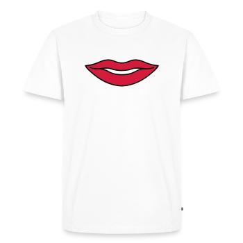 Red mouth - Men's Premium Organic T-Shirt - white - Front - Nico (187cm)