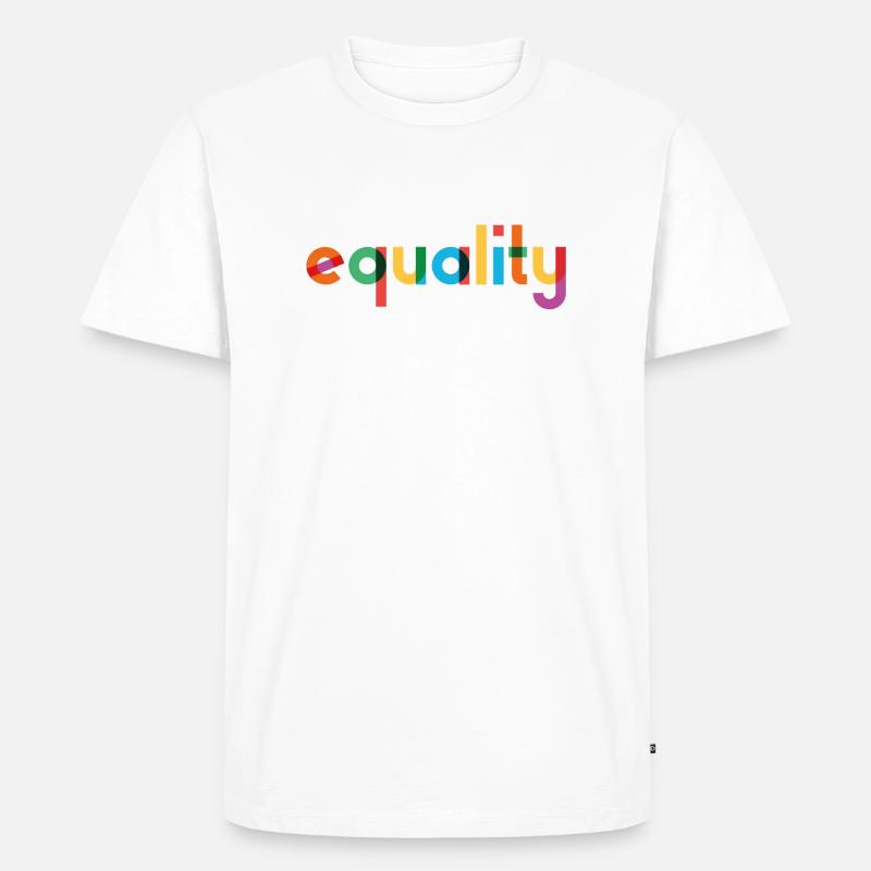 Equality - Rainbow Typography - Männer Premium Bio T-Shirt - Weiß