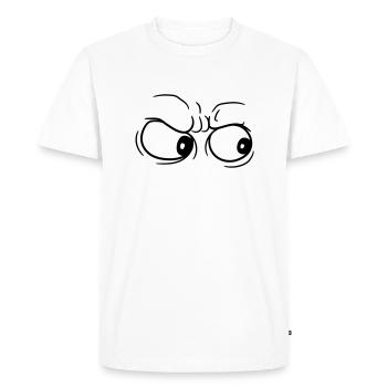 regarder les yeux 2 yeux s’énerver la tête - T-shirt Premium bio Homme - blanc - Devant - Nico (187cm)