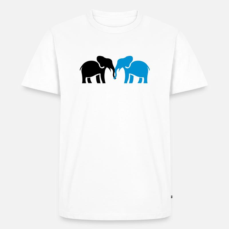 elefanten_2 - Männer Premium Bio T-Shirt - Weiß
