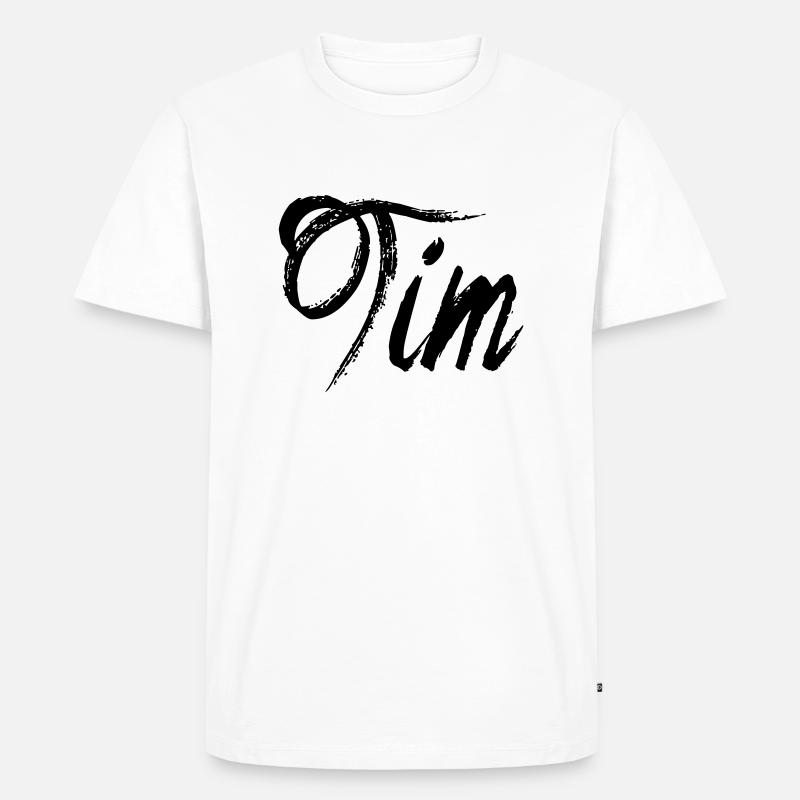 Tim - Männer Premium Bio T-Shirt - Weiß