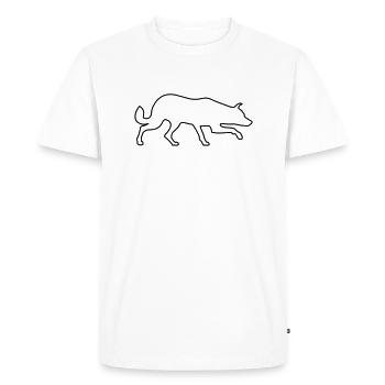 Herding dog silhouette - Men's Premium Organic T-Shirt - white - Front - Nico (187cm)