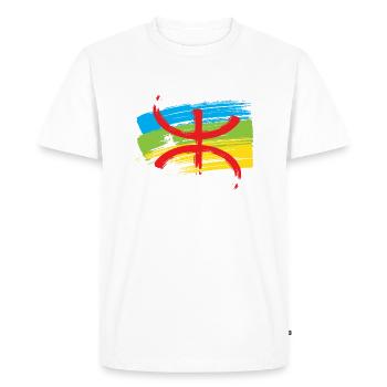 Amazigh Flag (Artistic variant) - Men's Premium Organic T-Shirt - white - Front - Nico (187cm)