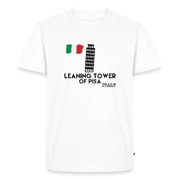 Leaning Tower of Pisa, Leaning Tower of Pisa Italy - Men's Premium Organic T-Shirt - white - Front - Nico (187cm)