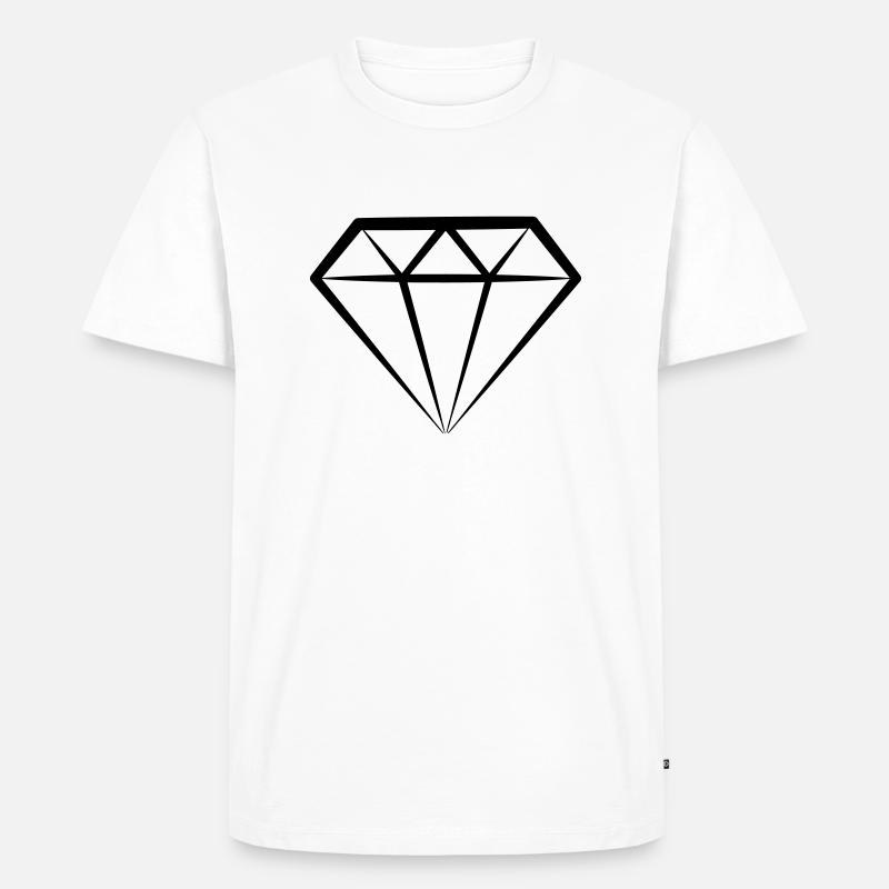 Diamond - Männer Premium Bio T-Shirt - Weiß