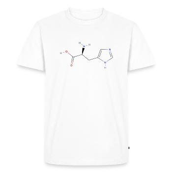 Histidine Molecule - Colored Structural Formula - Men's Premium Organic T-Shirt - white - Front - Nico (187cm)