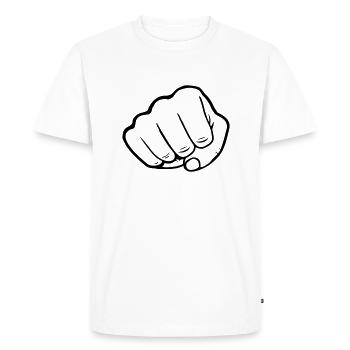 Attaque au poing - T-shirt Premium bio Homme - blanc - Devant - Nico (187cm)