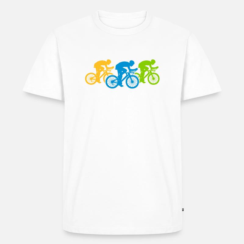 Fahrrad Team Triathlon - Männer Premium Bio T-Shirt - Weiß