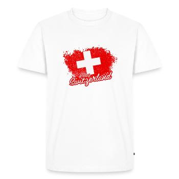 J'aime la suisse - T-shirt Premium bio Homme - blanc - Devant - Nico (187cm)