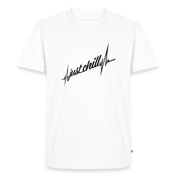 Juste Chill Frequency Pulse - T-shirt Premium bio Homme - blanc - Devant - Nico (187cm)