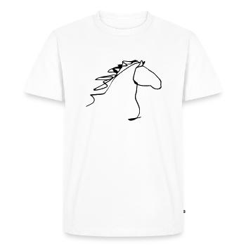 Horse head oneline - Men's Premium Organic T-Shirt - white - Front - Nico (187cm)