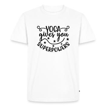 Yoga gives - Men's Premium Organic T-Shirt - white - Front - Nico (187cm)