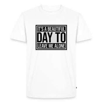 Journée Laissez-moi tranquille - T-shirt Premium bio Homme - blanc - Devant - Nico (187cm)