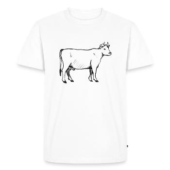 A cattle (hand-drawn) - Men's Premium Organic T-Shirt - white - Front - Nico (187cm)