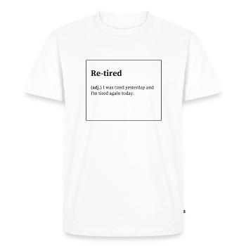 Re-tired - Men's Premium Organic T-Shirt - white - Front - Nico (187cm)