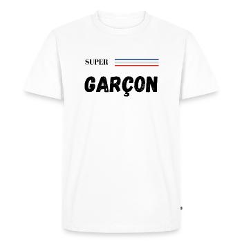super garçon - t-shirt assorti - T-shirt Premium bio Homme - blanc - Devant - Nico (187cm)