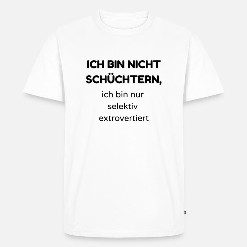 schüchtern - Männer Premium Bio T-Shirt - Weiß
