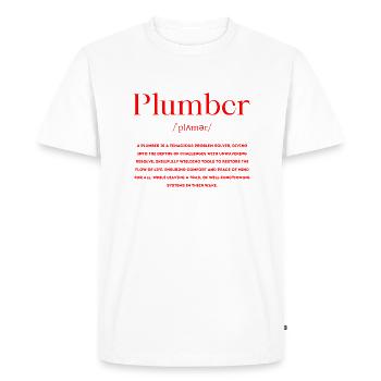 Plumber Definition - Men's Premium Organic T-Shirt - white - Front - Nico (187cm)