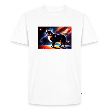 Galaxy Cat - Men's Premium Organic T-Shirt - white - Front - Nico (187cm)