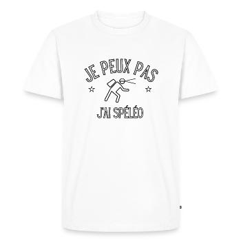 je peux pas j'ai spéléo - T-shirt Premium bio Homme - blanc - Devant - Nico (187cm)