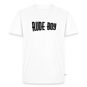 Garçon grossier - T-shirt Premium bio Homme - blanc - Devant - Nico (187cm)