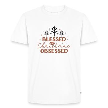 Noël obsédé - Gif de Noël - T-shirt Premium bio Homme - blanc - Devant - Nico (187cm)