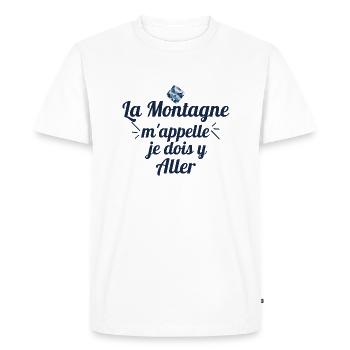 La montagne m appelle je dois y aller - T-shirt Premium bio Homme - blanc - Devant - Nico (187cm)