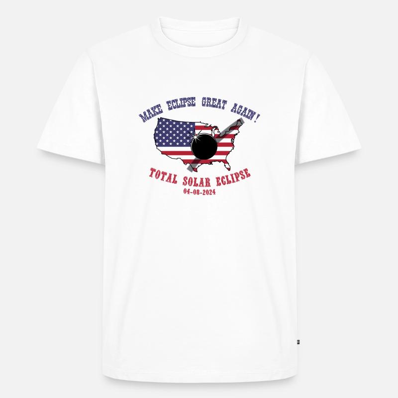 Total Solar Eclipse 2024 - Männer Premium Bio T-Shirt - Weiß