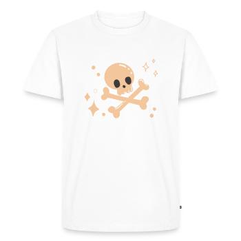 Mignon Crâne Rose Halloween Pinkoween - T-shirt Premium bio Homme - blanc - Devant - Nico (187cm)