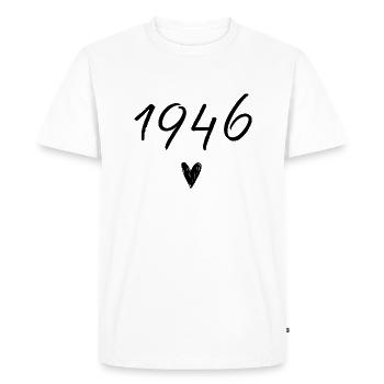 1946 Heart Birthday - Men's Premium Organic T-Shirt - white - Front - Nico (187cm)