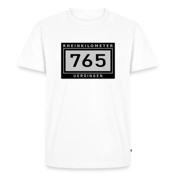 Rhine kilometre 765 near Uerdingen - Men's Premium Organic T-Shirt - white - Front - Nico (187cm)