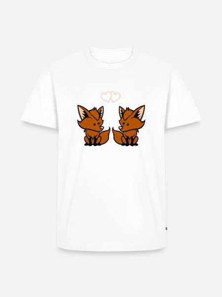 Foxes in love - Men's Premium Organic T-Shirt - white