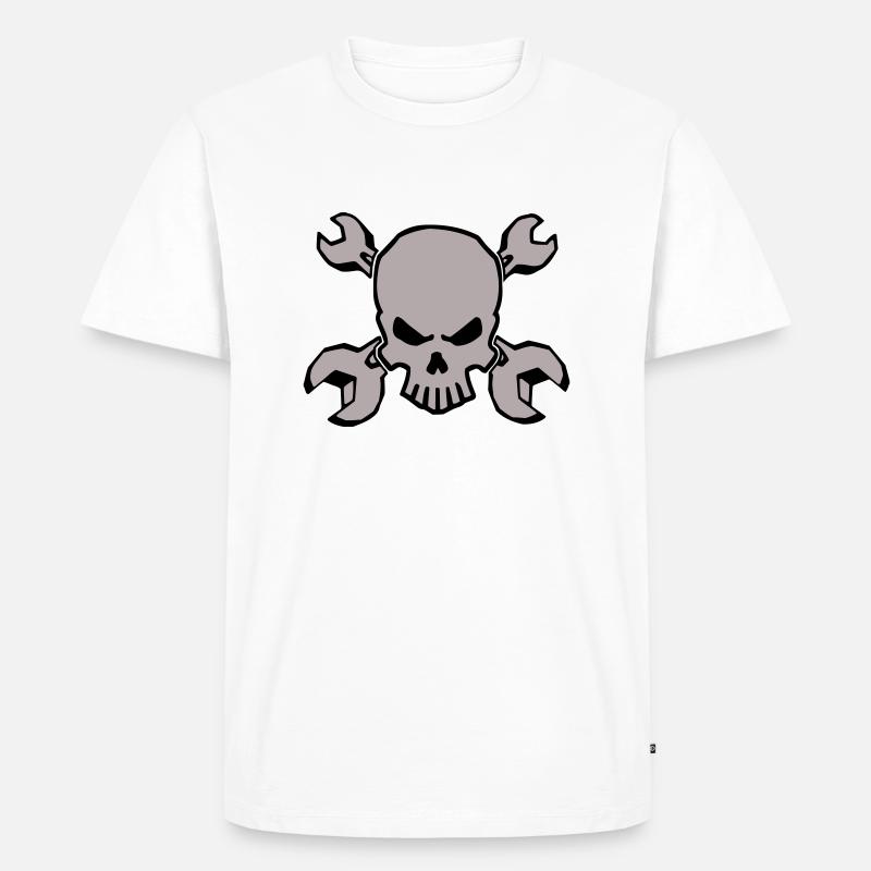 TOOLSKULL - 2C - Männer Premium Bio T-Shirt - Weiß