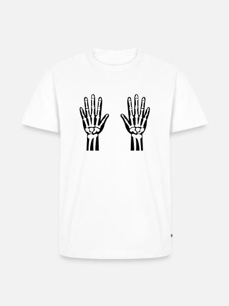 Skeleton Hands 01 - Men's Premium Organic T-Shirt - white