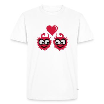 Amour monstre - T-shirt Premium bio Homme - blanc - Devant - Nico (187cm)