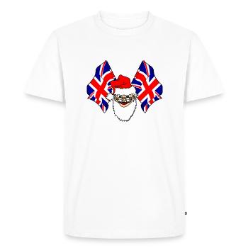 Great Britain flag Santa Claus - Men's Premium Organic T-Shirt - white - Front - Nico (187cm)