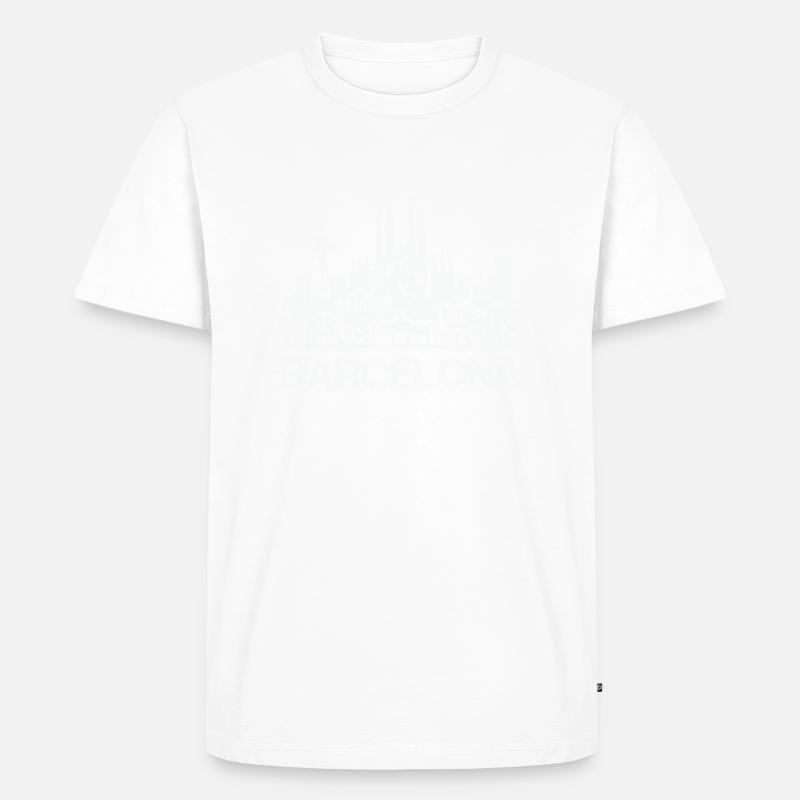 barcelona skyline - Männer Premium Bio T-Shirt - Weiß