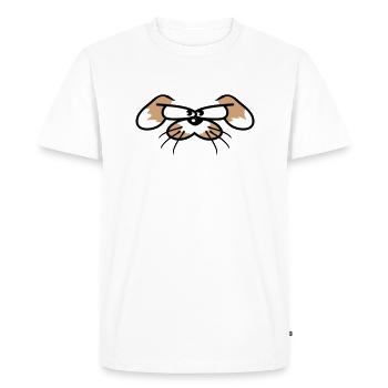 Dog, rabbit, animal, looking, angry, angry, serious, aggressive - Men's Premium Organic T-Shirt - white - Front - Nico (187cm)