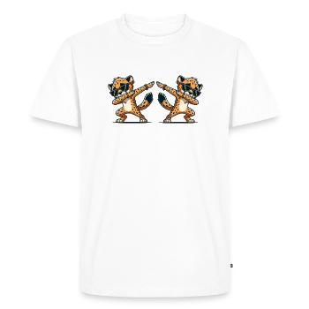 Gepard DAB Comic 2 - Men's Premium Organic T-Shirt - white - Front - Nico (187cm)