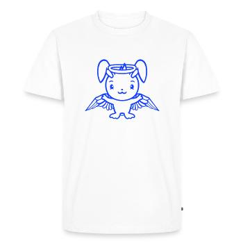 Bunny Angel Holy Sky Wings Good Flying Love - Men's Premium Organic T-Shirt - white - Front - Nico (187cm)