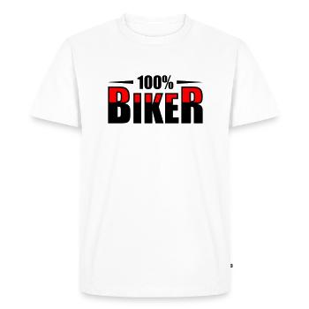 Motard Motard - T-shirt Premium bio Homme - blanc - Devant - Nico (187cm)