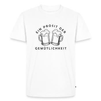 Bier - Ein Prosit der Gemütlichkeit - Men's Premium Organic T-Shirt - white - Front - Nico (187cm)