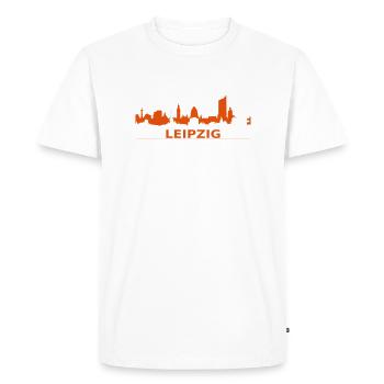 Skyline de Leipzig - T-shirt Premium bio Homme - blanc - Devant - Nico (187cm)