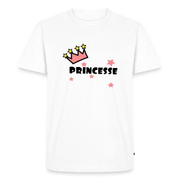 princesse,couronne,étoiles - T-shirt Premium bio Homme - blanc - Devant - Nico (187cm)